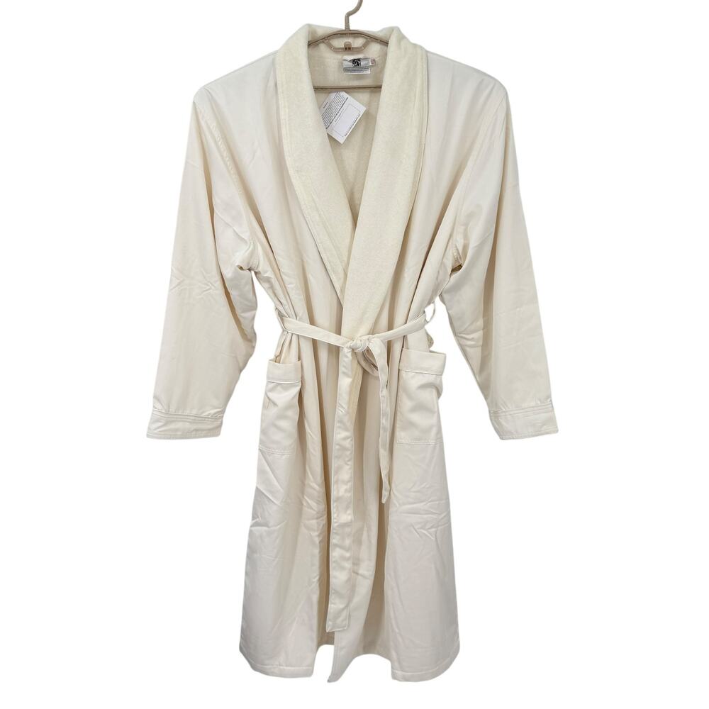 Kashwere Luxurious Shawl Collar Microfiber Robe Lined Unisex Cream 5XL NWT